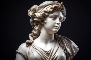 Statue of a beautiful woman carved in marble Renaissance of a beautiful woman carved in marble. Contemporary Greek Renaissance Nyx