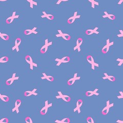Breast cancer month seamless pink ribbon day mammogram pattern for wrapping paper and media accessories