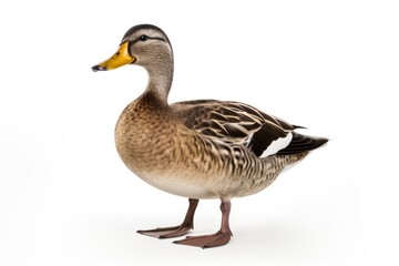 A single duck isolated on white background