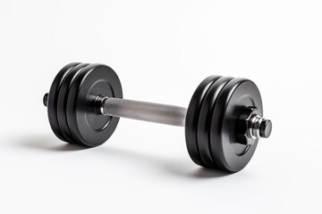 A single dumbbell isolated on white background