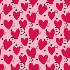 Cartoon retro hobbies seamless buttons and scissors pattern for wrapping paper and fabrics and linens