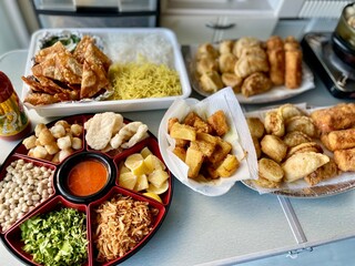 various kind and delicious of indonesian food on the table