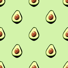 Pattern avocado vector. avocado fruits in a flat design. vector illustration