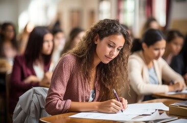 A vibrant scene unfolds on International Day of Education, showcasing diverse students engaged in learning, symbolizing global knowledge-sharing and educational empowerment for a brighter future
