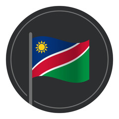 Fototapeta premium Abstract Namibia Flag Flat Icon in Circle Isolated on White Background