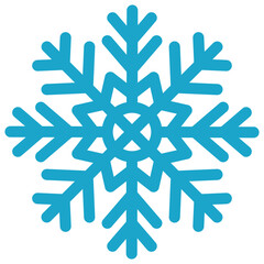 Blue snowflake icon on white background