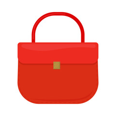 Red woman handbag. Fashion accessory. Scarlet vector illustration