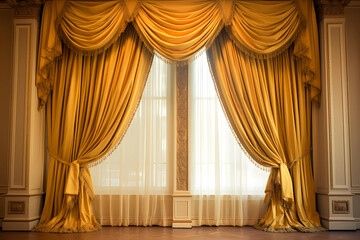 Swag Curtains - Victorian England - Draped in a decorative, cascading manner, often paired with other curtain styles for an elegant look