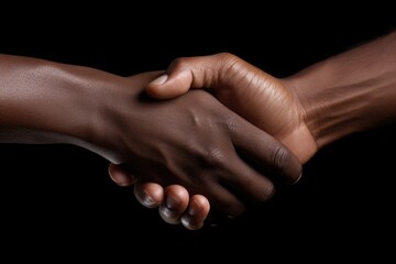 Firm business handshake: A significant photograph capturing the firm and confident handshake between two African American professionals