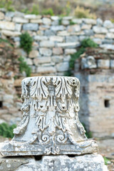 Elements of ancient architecture and ruins of Ephesus, Izmir. 