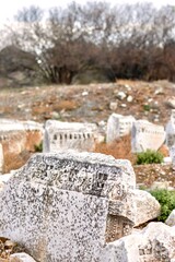 Elements of ancient architecture and ruins of Ephesus, Izmir. 