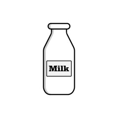 Bottle Milk Icon. Dairy Symbol.