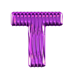 Purple symbol with vertical ribs. letter t