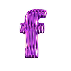 Purple symbol with vertical ribs. letter f