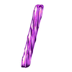 Purple symbol with vertical ribs