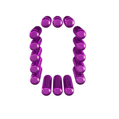 Obraz premium Symbol made of 3d cylinders. number 0