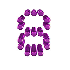 Symbol made of 3d cylinders. number 8