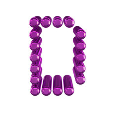 Obraz premium Symbol made of 3d cylinders. letter d