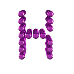 Obraz premium Symbol made of 3d cylinders. letter k