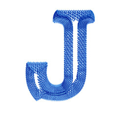 Symbol made of blue dollar signs. letter j