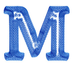 Symbol made of blue dollar signs. letter m
