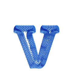 Symbol made of blue dollar signs. letter v