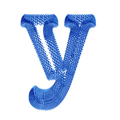 Symbol made of blue dollar signs. letter y