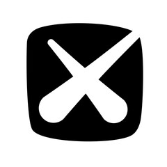 Checkbox checkmark square icon vector or confirm false true check mark red pictogram graphic clipart, right wrong marker felt tip pen hand drawn