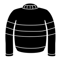 Black Icon Winter Jacket Vector Illustration 