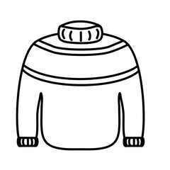 Winter Jacket Lines Style Vector Illustration 