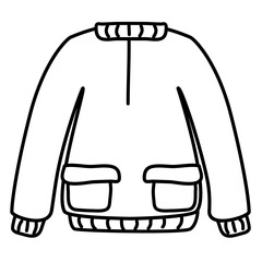 Winter Jacket Lines Style Vector Illustration 