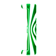 White symbol with green thin straps