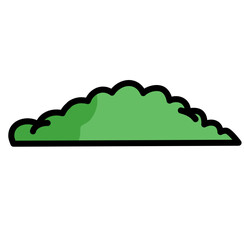 vector cartoon hand drawn grass bush isolated illustration 