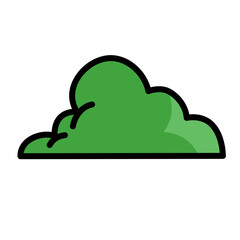 vector cartoon hand drawn grass bush isolated illustration 