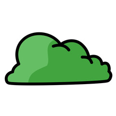 vector cartoon hand drawn grass bush isolated illustration 