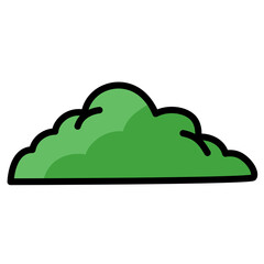 vector cartoon hand drawn grass bush isolated illustration 