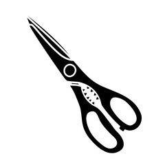 Black Scissors Icon Cartoon Vector Illustration 