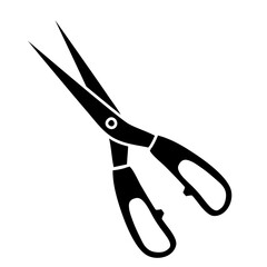 Black Scissors Icon Cartoon Vector Illustration 
