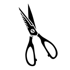 Black Scissors Icon Cartoon Vector Illustration 