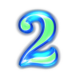 Green symbol glowing around the edges. number 2