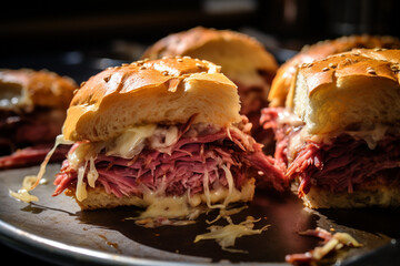 Reuben Sandwich Sliders with Sauerkraut