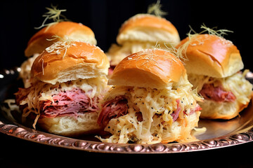 Reuben Sandwich Sliders with Sauerkraut