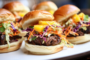 Teriyaki Beef Sliders with Pineapple Slaw