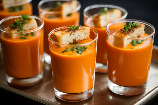 Tomato Soup Shooters with Mini Grilled Cheese