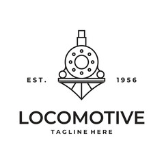 locomotive line art  Logo Icon vector icon template design illustration