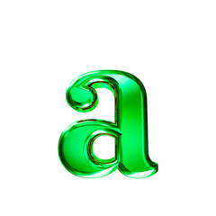 Green 3D symbol with bevel. letter a