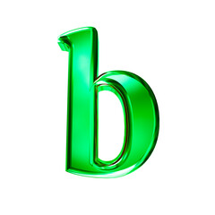 Green 3D symbol with bevel. letter b