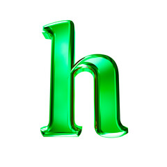 Green 3D symbol with bevel. letter h