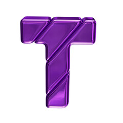 Purple symbol made of diagonal blocks. letter t