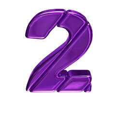Purple symbol made of diagonal blocks. number 2